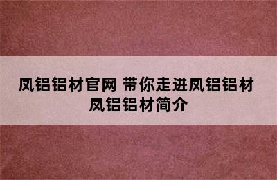 凤铝铝材官网 带你走进凤铝铝材 凤铝铝材简介